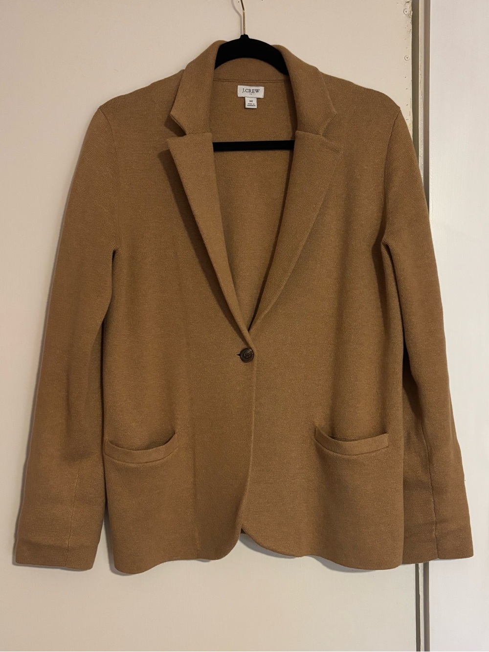 J. Crew Camel Brown Single-Button Schoolboy Sweater Blazer - Picture 3 of 8